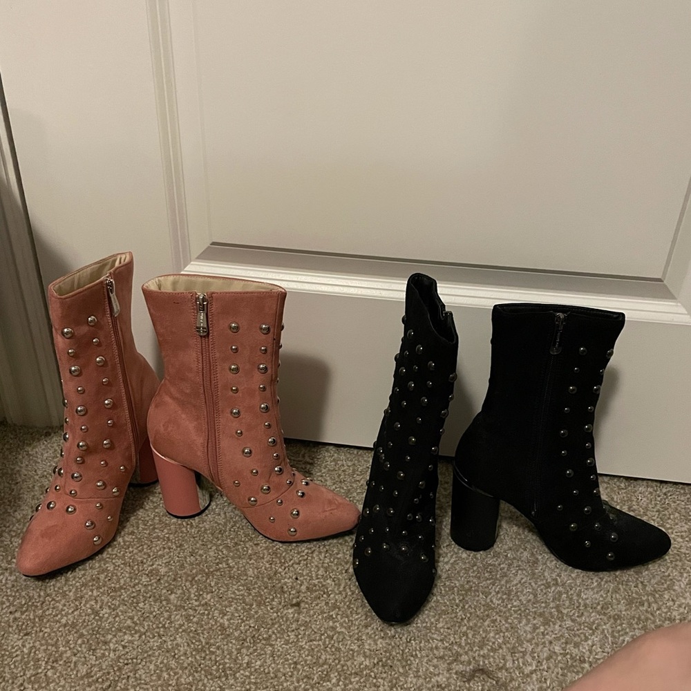 Two pairs of Cape Robbin studded Booties